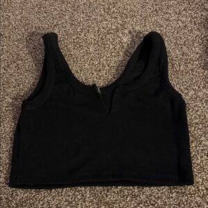 Signature Black Sleeveless Crop Top